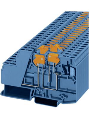 Terminal Block, Spring Clamp, 4 Poles, 400V, 16A, 0.2 ... 4mm², Blue