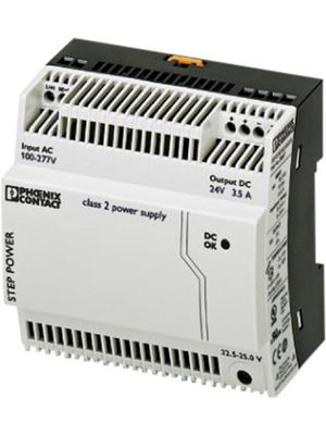 DIN Rail Power Supply, 88%, 24V, 3.5A, 84W, Adjustable