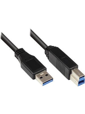 USB 3.0 Cable, USB-A Plug - USB-B Plug, 3m, USB 3.0, Black