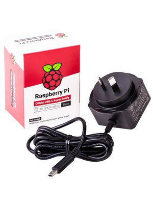 Raspberry Pi - Charger, 5V, 3A, USB Type-C, AU Plug, Black