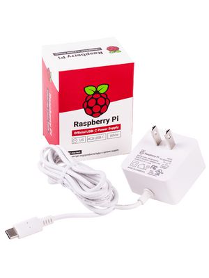 Raspberry Pi - Charger, 5V, 3A, USB Type-C, US Plug, White