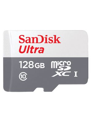 Memory Card, microSD, 128GB, 100MB/s, Grey / White