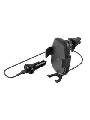 Charger with Vent Mount Holder, Car, 1x USB-A, 10W, Black
