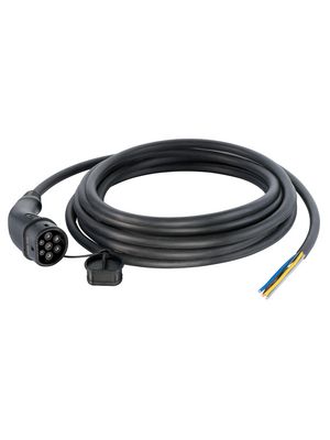 EV Charging Cable, Type 2 - Open End, Mode 3, 7.5m