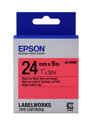 Label Tape, 24mm x 9m, Red