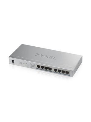 PoE Switch, Unmanaged, 1Gbps, 60W, RJ45 Ports 8, PoE Ports 8