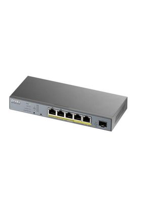 PoE Switch, Managed, 1Gbps, 60W, RJ45 Ports 6, PoE Ports 5
