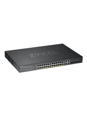 PoE Switch, Managed, 10Gbps, 375W, RJ45 Ports 24, PoE Ports 24