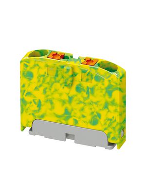 Terminal Block, Push-In, 2 Poles, 450V, 24A, 0.14 ... 4mm², Green / Yellow