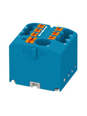 Terminal Block, Push-In, 7 Poles, 500V, 41A, 0.14 ... 10mm², Blue