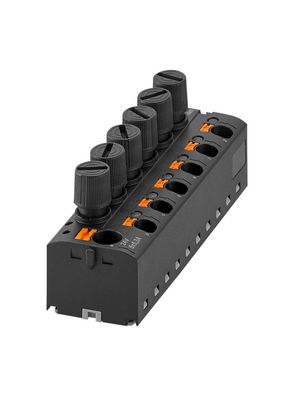 Potential distributor, Push-In, 7 Poles, 250V, 6.3A, 0.2 ... 16mm², Black