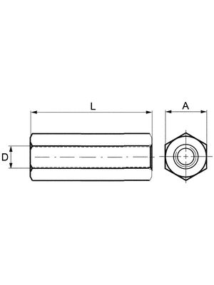Spacer Bolt, 18mm, M4, Nickel-Plated Brass