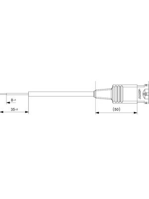 Cable Assembly, Socket - Bare End, 2 Circuits, 5m, Black