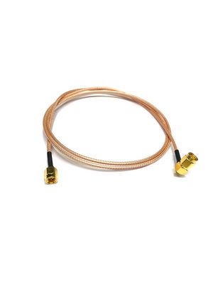 RF Cable Assembly, SMA Male Straight - SMA Male Angled, 610mm, Gold