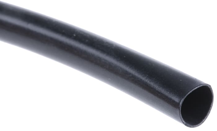 HellermannTyton Siyah Isıyla Daralan Makaron, 6,4mm, Büzüşme Oranı: 2:1, 5m Uzunluğunda