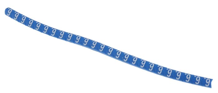 HellermannTyton Kablo İşaretleyici Helagrip, Mavi üstüne Beyaz Renkli 6, Kaydırarak Takma, 1mm → 3mm