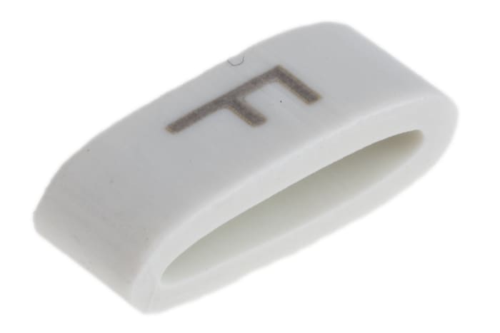 HellermannTyton Kablo İşaretleyici, Beyaz üstüne Siyah Renkli, F, Kaydırarak Takma, 1,8mm → 6,3mm