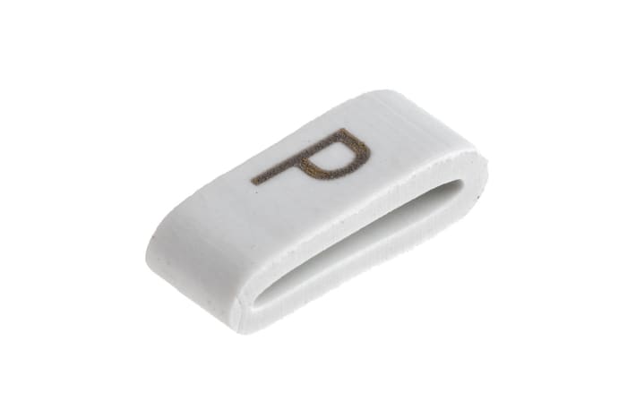 HellermannTyton Kablo İşaretleyici, Beyaz üstüne Siyah Renkli, P, Kaydırarak Takma, 1,8mm → 6,3mm