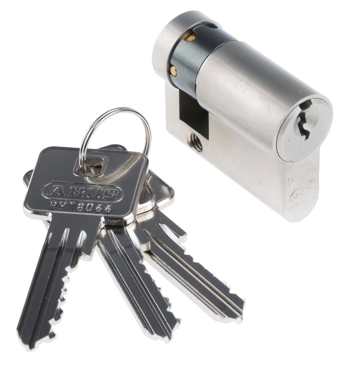 Abus Pirinç Donuk Mat Pirinç, Nikel İnci Silindir Kilit, 10 x 30mm