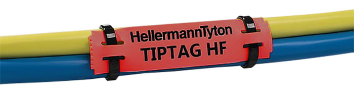 HellermannTyton Kablo İşaretleyici, Kırmızı Renkli, Kablo Bağı ile tutturma, Yazdırılabilir