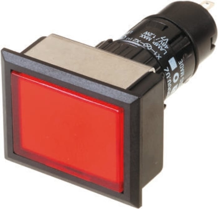 EAO, 61, Panel Mount Red LED Pilot Light, 16mm Cutout, IP65, Rectangular, 250V ac