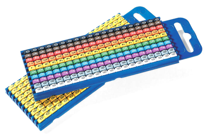 HellermannTyton WIC, Pre-Printed Cable Markers Kit, Kablo İşaretleme Kiti, 4.3 → 5.3mm, 500 Adet