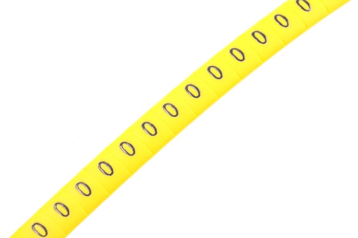 HellermannTyton Kablo İşaretleyici, Sarı üstüne Siyah Renkli, 0, Kaydırarak Takma, 1,7mm → 3,6mm