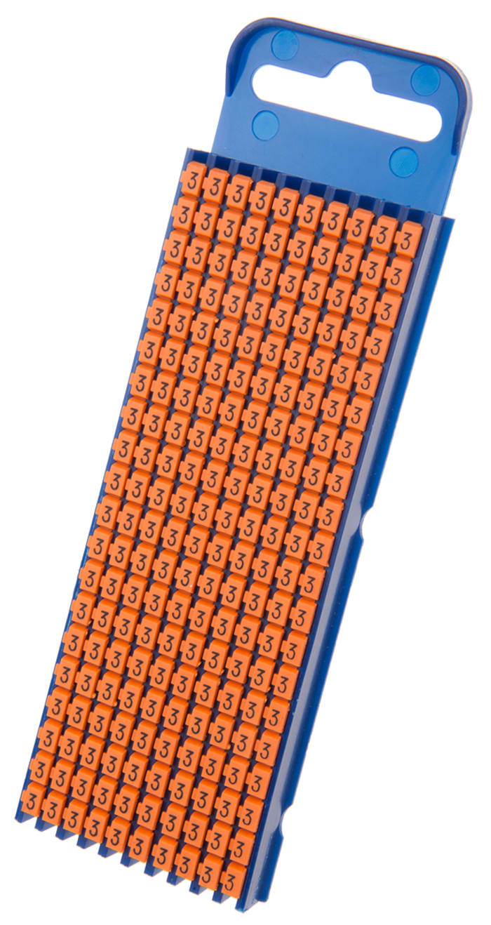 HellermannTyton Kablo İşaretleyici, Turuncu Renkli, 3, Klipsli, 2,8mm → 3,8mm