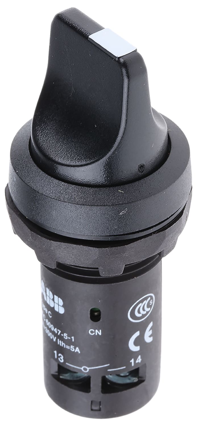 Black 2postion maint selector switch,2NO