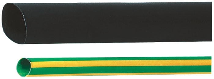 HellermannTyton Yeşil/Sarı Isıyla Daralan Makaron, 24mm, Büzüşme Oranı: 3:1, 1m Uzunluğunda