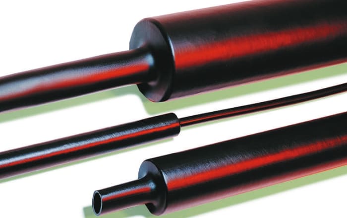 HellermannTyton Siyah Isıyla Daralan Makaron, 30mm, Büzüşme Oranı: 4:1, 1m Uzunluğunda