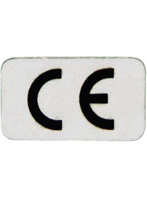 CE Sticker, Rectangular, Black on Silver, Polyester, Test Sign, 77pcs