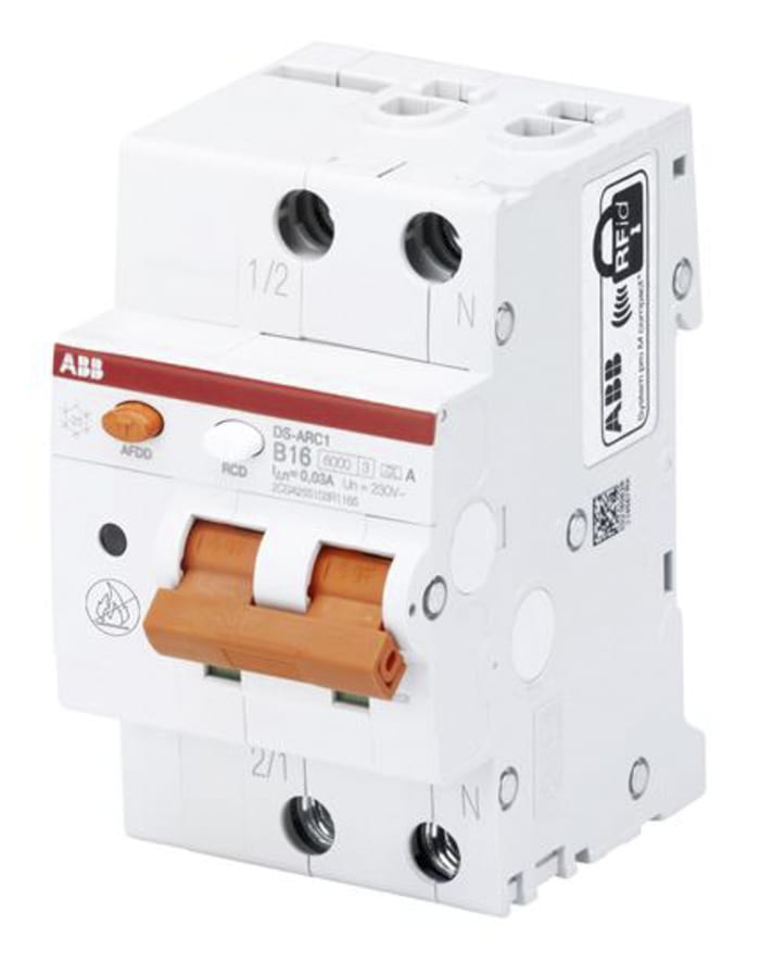 ABB Sistem Pro M Kompakt DS-ARC1 Aşırı Akım Korumalı Kaçak Akım Sigortası (RCBO), Hassasiyet: 30mA, 16 A, 1P + N