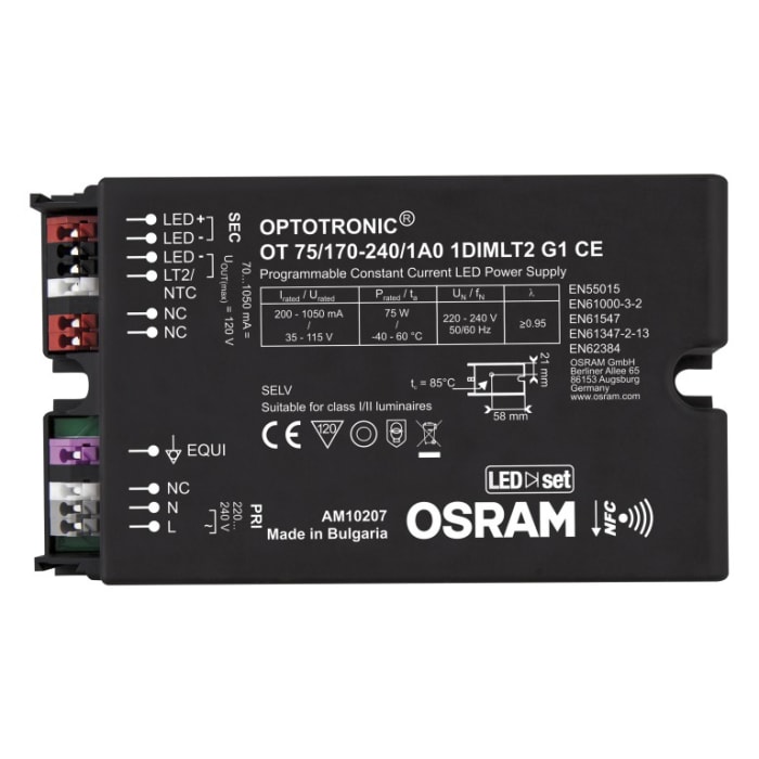 Osram 4052899541092Â, Akım Sınırlamalı LED Sürücü (LED Driver) 75W, 35 → 115V, OPTOTRONIC Serisi