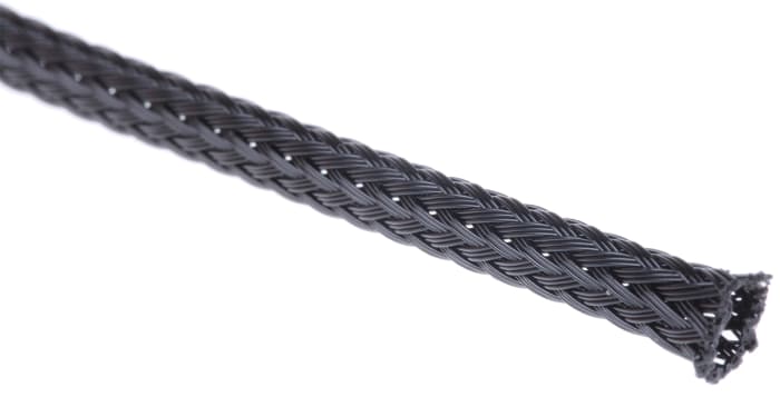 HellermannTyton, Siyah, Genişleyebilir, Örgülü Kablo Kılıfı, 3mm PET, 5m Uzunluğunda