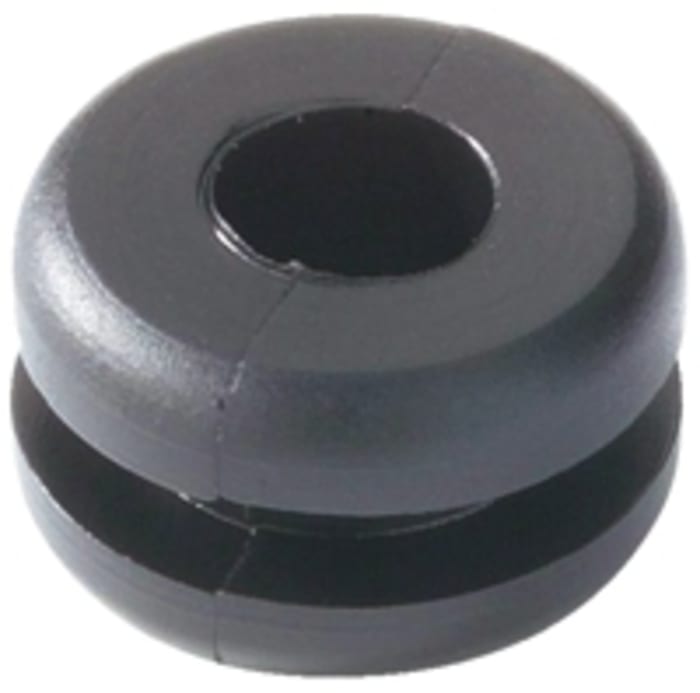 HellermannTyton Black PVC 11mm Cable Grommet for Maximum of 8mm Cable Dia.