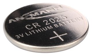 Battery, Button Cell, Single Cell, 3 V, 2025, Lithium Manganese Dioxide, 165 mAh, Pressure Contact