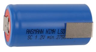 Rechargeable Battery, Low Self Discharge, Single Cell, 1.2 V, Nickel Metal Hydride, 3 Ah, Sub C
