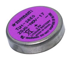 Battery, 3.6 V, 1/10C, Lithium Thionyl Chloride, 550 mAh, Axial Leaded, 24 mm