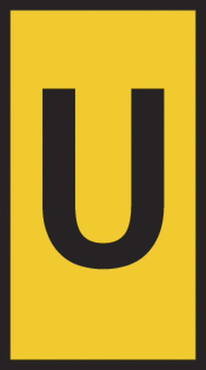 HellermannTyton Kablo İşaretleyici, Sarı Renkli, U, Kaydırarak Takma, 1,8mm → 6,3mm, Yazdırılabilir