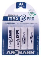 Rechargeable Battery, 1.2 V, Nickel Metal Hydride, 2 Ah, AA, Raised Positive and Flat Negative