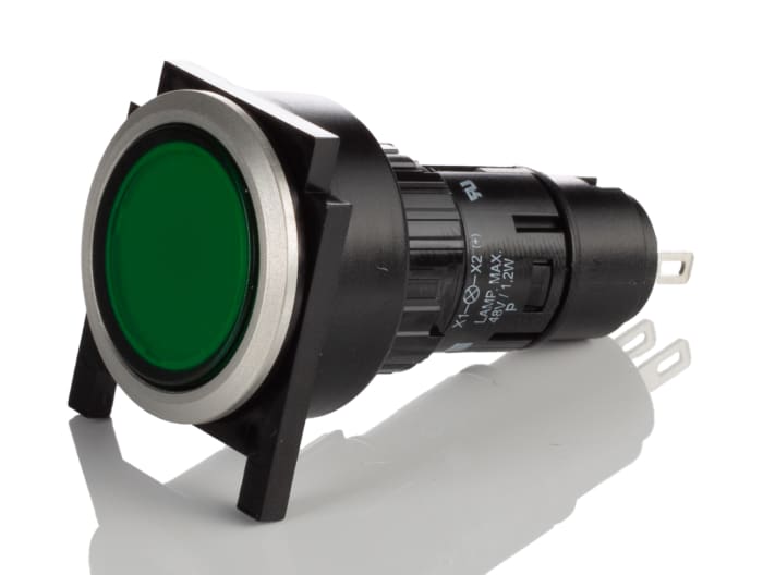 EAO 61, Yeşil Sinyal Lambası, 5 A, 16mm, IP65, 250 V ac