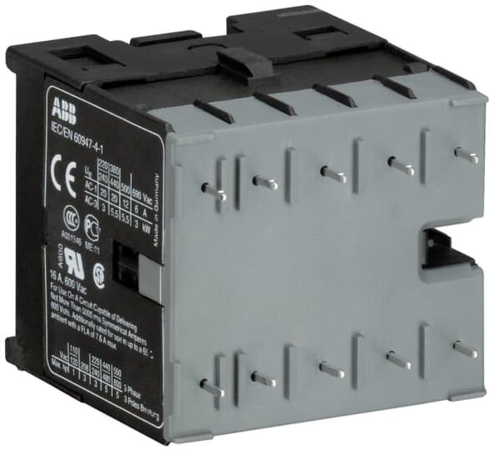 ABB B Series Contactor, 240 V Coil, 3-Pole, 20 A, 5.5 kW, 3NO