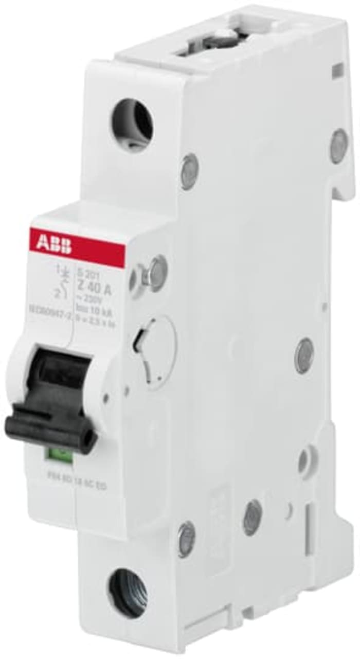 ABB System Pro M Compact S200 MCB, 1P Poles, 40A, Type Z