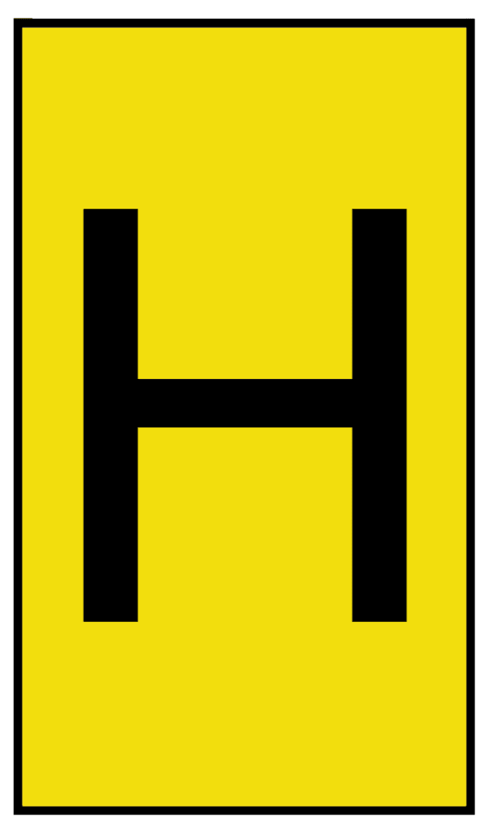 HellermannTyton Kablo İşaretleyici Ovalgrip, Sarı üstüne Siyah Renkli H, Kaydırarak Takma, 2,5mm → 6mm