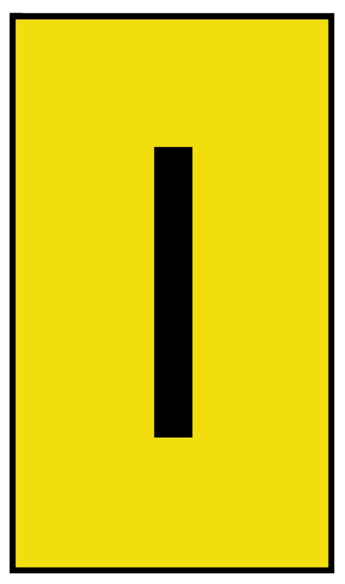 HellermannTyton Kablo İşaretleyici Ovalgrip, Sarı üstüne Siyah Renkli I, Kaydırarak Takma, 2,5mm → 6mm