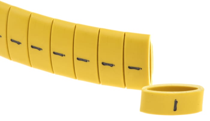 HellermannTyton Kablo İşaretleyici, Sarı üstüne Siyah Renkli, Kaydırarak Takma, 2,5mm → 6mm