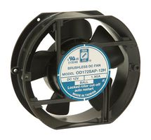 DC Axial Fan, 12 V, Rectangular with Rounded Ends, 172 mm, 51 mm, Ball Bearing, 230 CFM