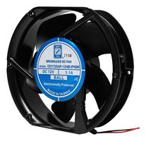 DC Axial Fan, 24 V, Rectangular with Rounded Ends, 172 mm, 51 mm, Ball Bearing, 235 CFM