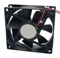 DC Axial Fan, 12 V, Square, 80 mm, 25 mm, Ball Bearing, 21.9 CFM